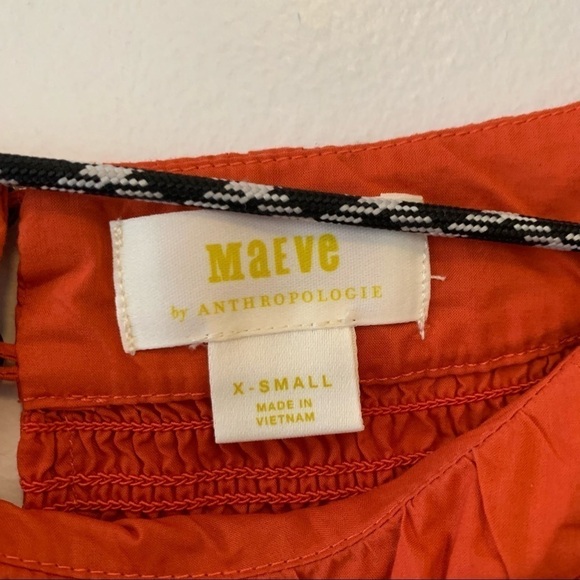 Anthropologie Maeve Jessie Coral Smocked Top - Picture 4 of 7